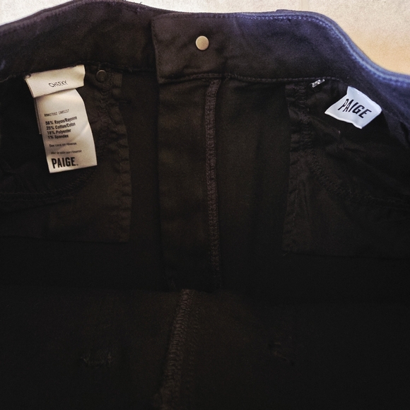 Paige Black Cheeky Fog Luxe Coating High Rise Stretch Jeans Women's Size 30 - Picture 9 of 10